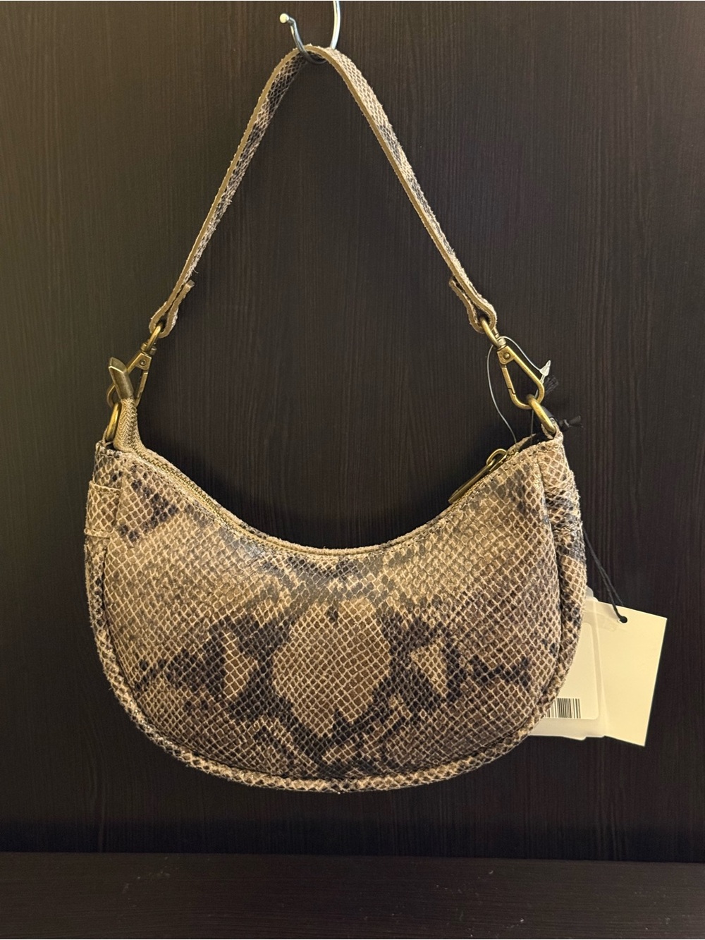 Marlon Made in Italy Genuine Leather Snake-Print Shoulder/Crossbody Purse NWT - Picture 2 of 10